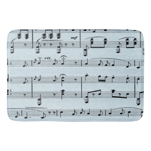 Blauw Bladmuziek Badmat (Voorkant)