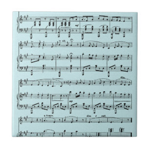 Blauw Bladmuziek Tegeltje