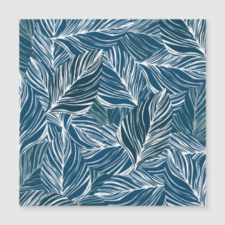 Blauw bladpatroon: behang.