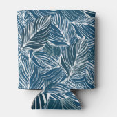Blauw bladpatroon:  behang. blikjeskoeler (Achterkant)