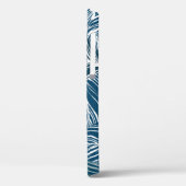 Blauw bladpatroon:  behang. Case-Mate iPhone case (Achterkant / Links)