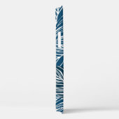 Blauw bladpatroon:  behang. Case-Mate iPhone case (Achterkant / Rechts)