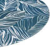 Blauw bladpatroon: behang. snijplank (Hoek)