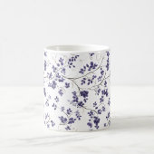 Blauw Bladpatroon Koffie Mok (Center)
