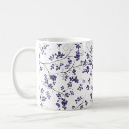 Blauw Bladpatroon Koffie Mok