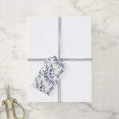 Blauw bladwerk envelop liner cadeaulabel (Met Touw)