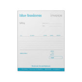 Blauw blanco bestelformulier of Notitieblok factuu (Linkerzijde)