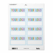 Blauw Blank Naam Stickers met Logo Badge Labels (Full Sheet)