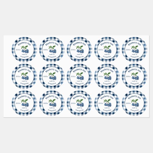 blauw blaubes jam Canning Labels (Vel)