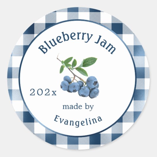  blauw blaubes jam Canning Ronde Sticker (Voorkant)