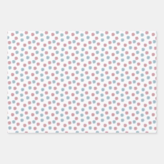  blauw blauw bladerbloem inpakpapier vel (Voorkant 2)