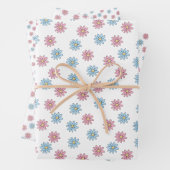  blauw blauw bladerbloem inpakpapier vel (In situ)