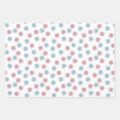 blauw blauw bladerbloem inpakpapier vel (Voorkant)