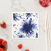 blauw blauw bloempatroon servet (Insitu)