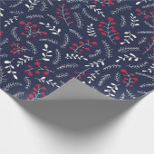 Blauw blauw foliepatroon voor de zeevaart van het  cadeaupapier (Hoek)