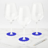 Blauw blauw gescand Label van wijnglas (Set)