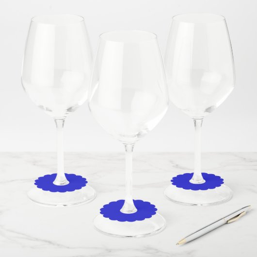 Blauw blauw gescand Label van wijnglas (Set)