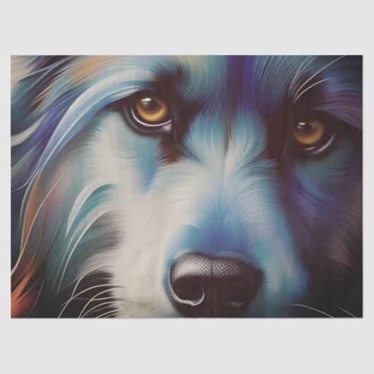 BLAUW BLAUW IN RUST TERRIER DOG SLUITEN TISSUEPAPIER (Voorkant)