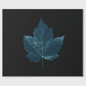 Blauw blauw jaartal van zwarte bladleder, Cyanotyp Cadeaupapier (Vlak)