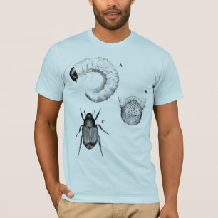 Blauw blauw mannen overhemd, bijbels en beetles t-shirt