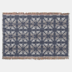 blauw blauw patroon met barokstijl deken