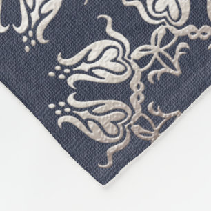 blauw blauw patroon met barokstijl fleece deken