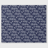 Blauw blauw patroon met heerlijk kerstsnowflake cadeaupapier (Vlak)