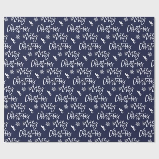 Blauw blauw patroon met heerlijk kerstsnowflake cadeaupapier (Vlak)