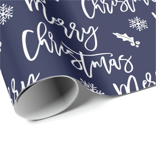 Blauw blauw patroon met heerlijk kerstsnowflake cadeaupapier (Rol Hoek)