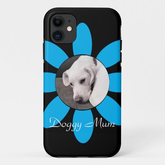 Blauw blauw ventilator Lijst Stomme Puppy Dog Blac Case-Mate iPhone Case (Achterkant)