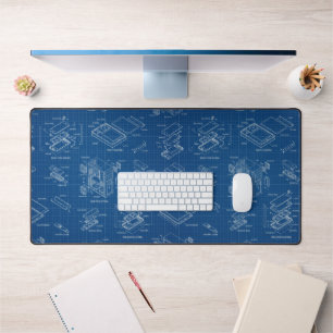 Blauw Blauwdruk Tech Schema Bureaumat