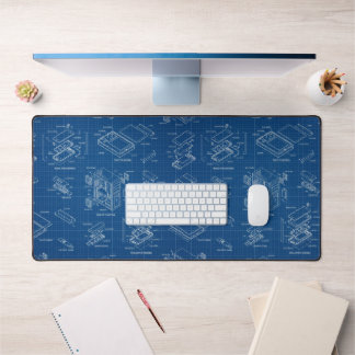Blauw Blauwdruk Tech Schema Bureaumat