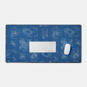 Blauw Blauwdruk Tech Schema Bureaumat (Keyboard & Muis)