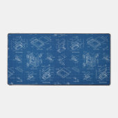 Blauw Blauwdruk Tech Schema Bureaumat (Voorkant)