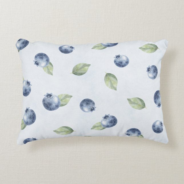 Blauw Blauwe Bosbessen Fruit   Accent Kussen (Voorkant)