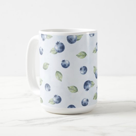 Blauw Blauwe Bosbessen Fruit Koffiemok (Voorkant links)