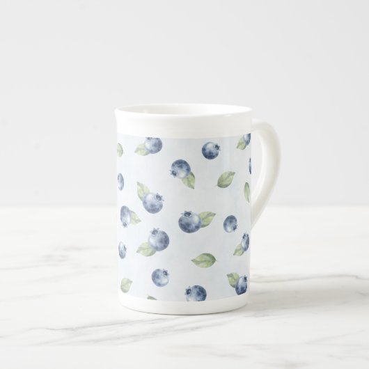 Blauw Blauwe Bosbessen Fruit Porselein Kop (Voorkant rechts)