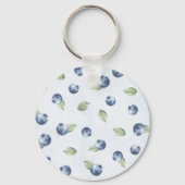 Blauw Blauwe Bosbessen Fruit Sleutelhanger (Voorkant)