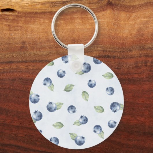 Blauw Blauwe Bosbessen Fruit Sleutelhanger (Voorkant)