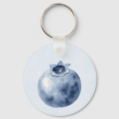 Blauw Blauwe Bosbessen Fruit Sleutelhanger (Achterkant)