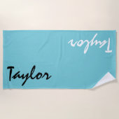 Blauw Blauwgroen Aangepaste Aangepaste Handdoek (Voorkant)