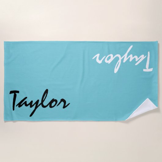 Blauw Blauwgroen Aangepaste Aangepaste Handdoek (Voorkant)