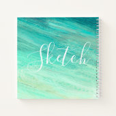 Blauw Blauwgroen Abstract schilderend Jouw naam Sk Notitieboek (Achterkant)