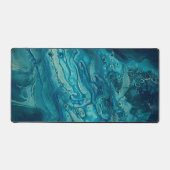 Blauw Blauwgroen acrylveeg Abstract vloeibaar Bureaumat (Voorkant)
