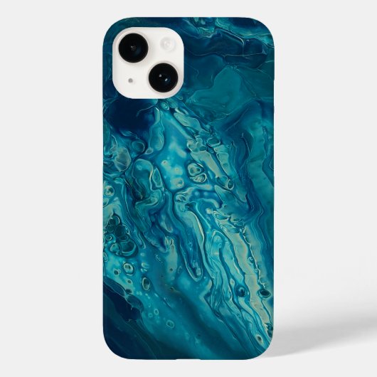 Blauw Blauwgroen acrylveeg Abstract vloeibaar Case-Mate iPhone Case (Achterkant)