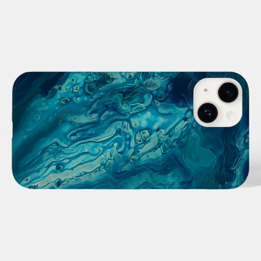 Blauw Blauwgroen acrylveeg Abstract vloeibaar Case-Mate iPhone Case (Achterkant (horizontaal))