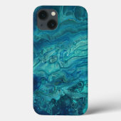 Blauw Blauwgroen acrylveeg Abstract vloeibaar Case-Mate iPhone Case (Achterkant)