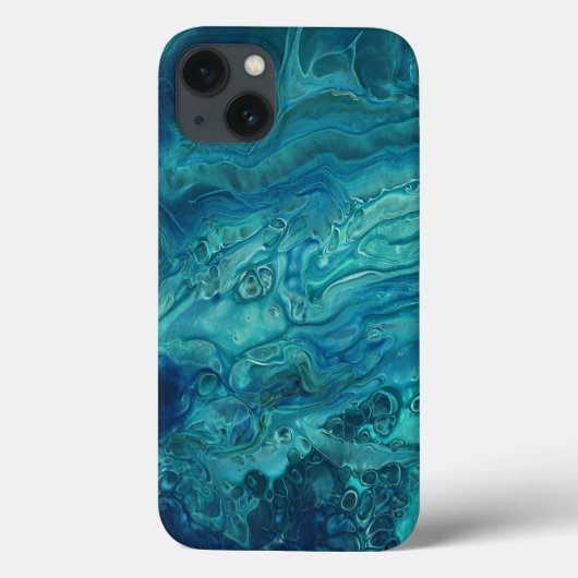 Blauw Blauwgroen acrylveeg Abstract vloeibaar Case-Mate iPhone Case (Achterkant)