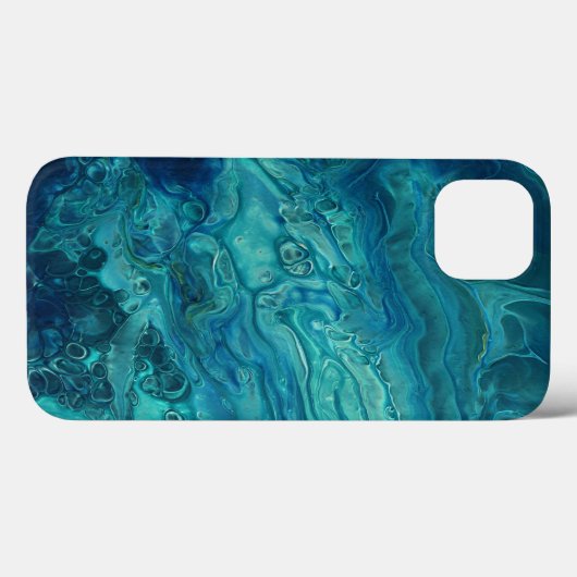 Blauw Blauwgroen acrylveeg Abstract vloeibaar Case-Mate iPhone Case (Achterkant (horizontaal))