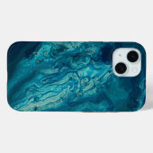 Blauw Blauwgroen acrylveeg Abstract vloeibaar Case-Mate iPhone Case (Achterkant (horizontaal))